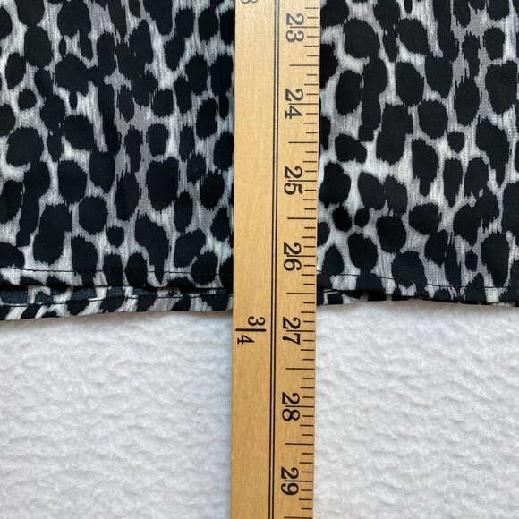 Torrid Tie Neck Blouse Women's 0X Black Sleeveless Cheetah Georgette $39 NWOT - Picture 5 of 6